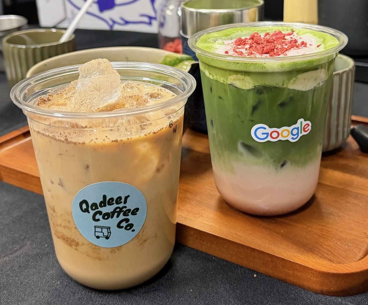 Qadeer Coffee Co branded drinks for a corporate event