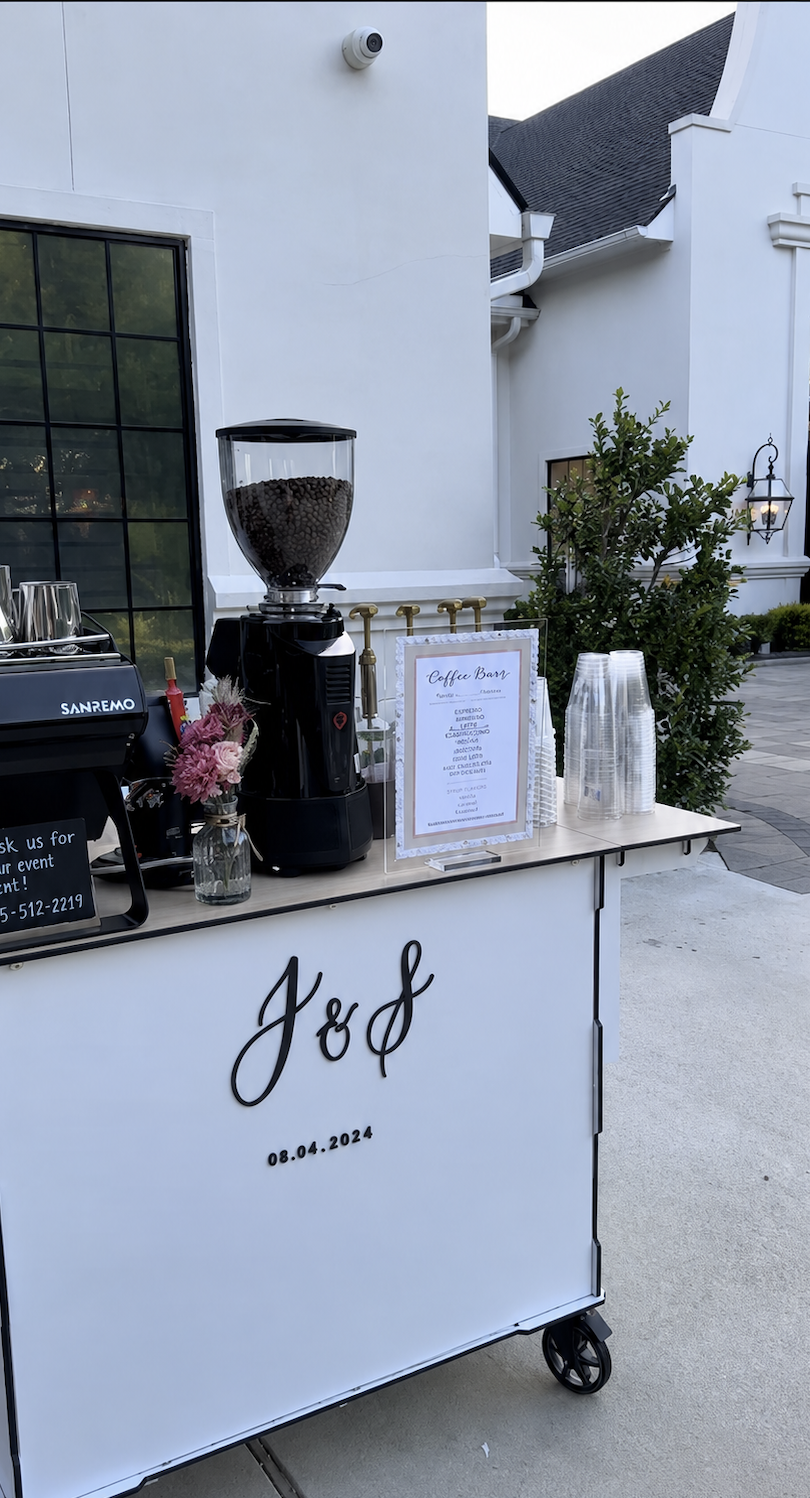 Qadeer Coffee Co setup for a wedding or bridal shower
